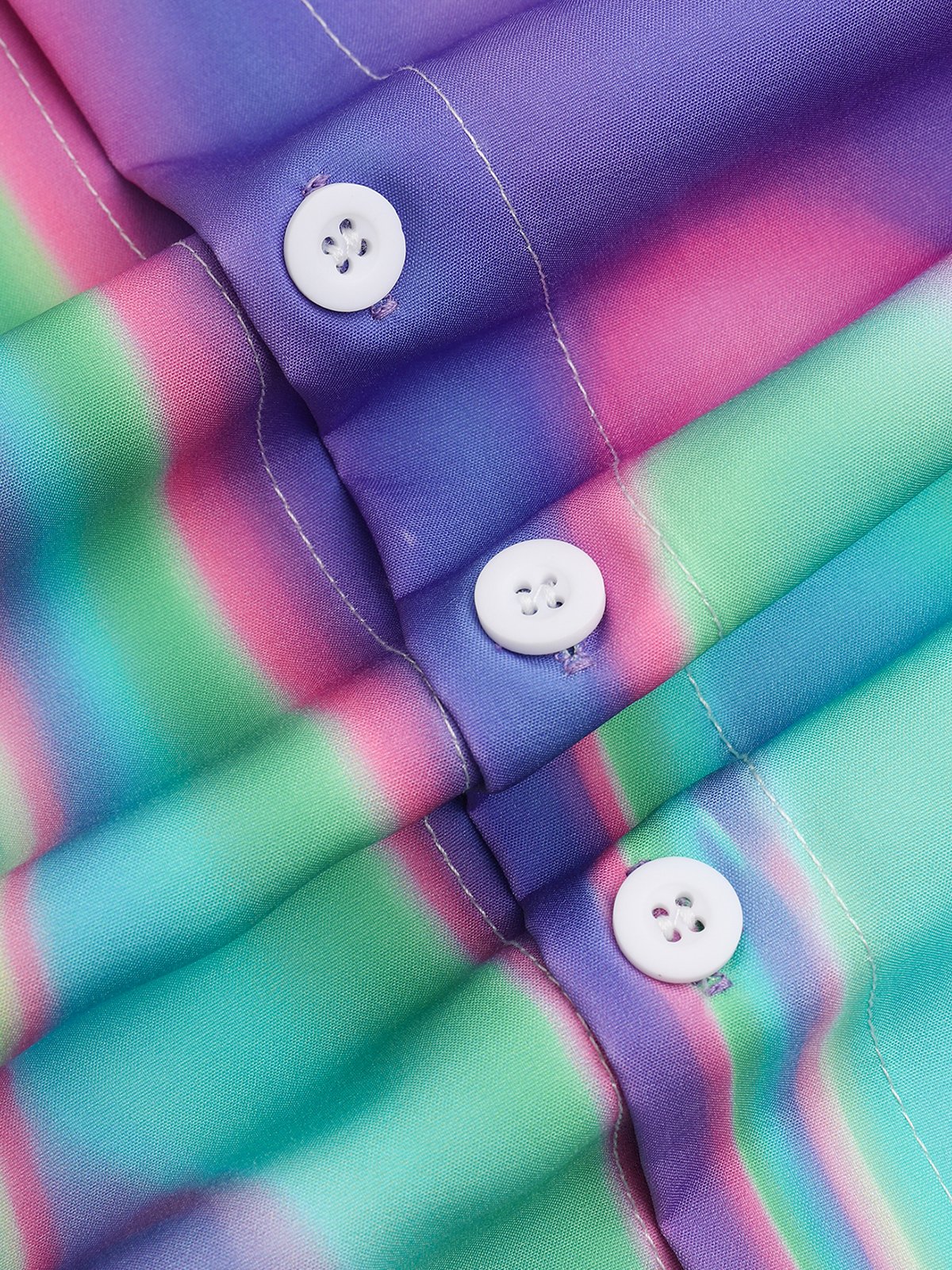 Gradiente Color Pecho Bolsillo Manga Corta Casual Camisa