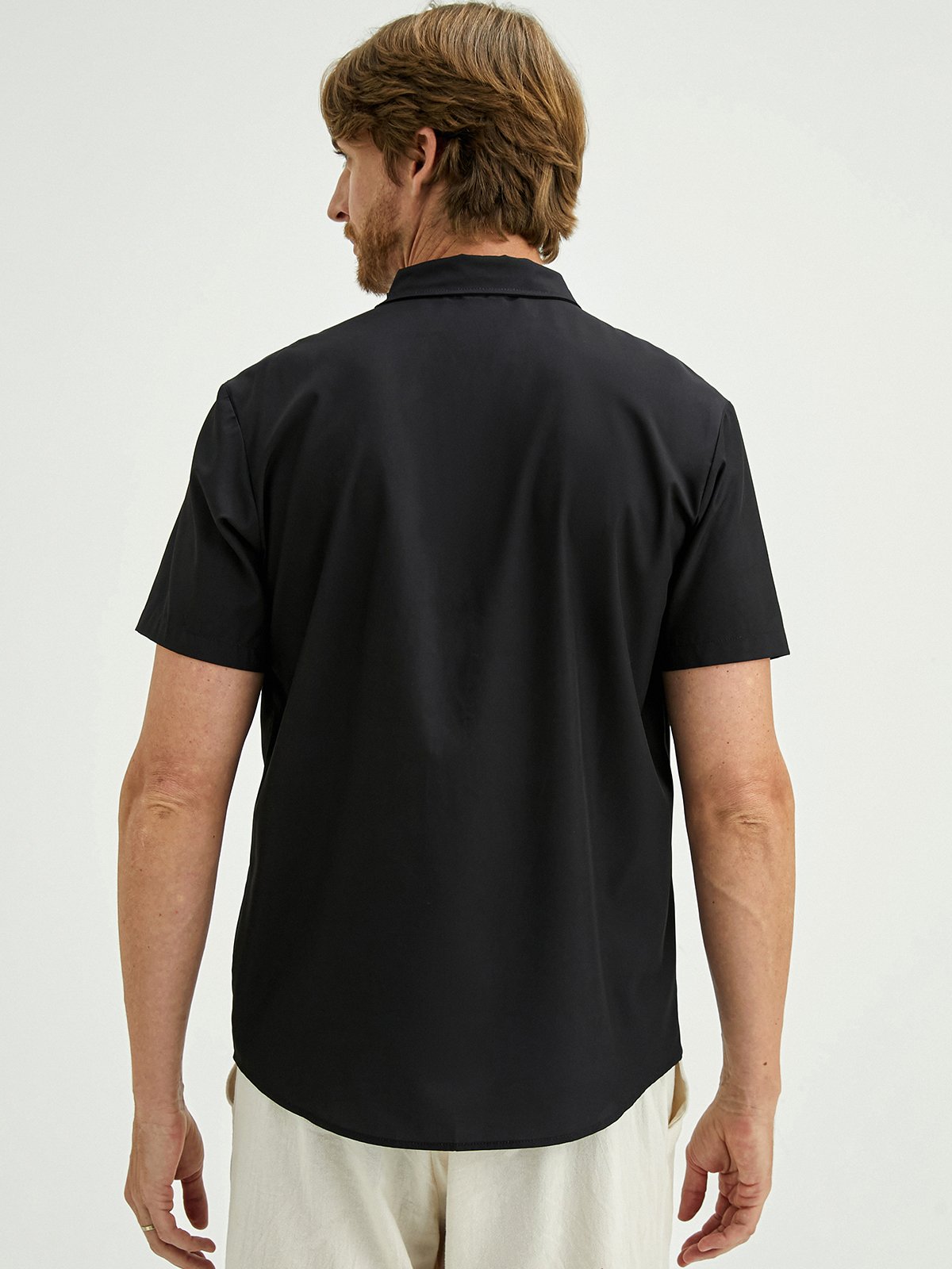 De Hombre Ombre Estampado Frente Botones Suave Respirable Pecho Bolsillo Casual Camisas De Bolos