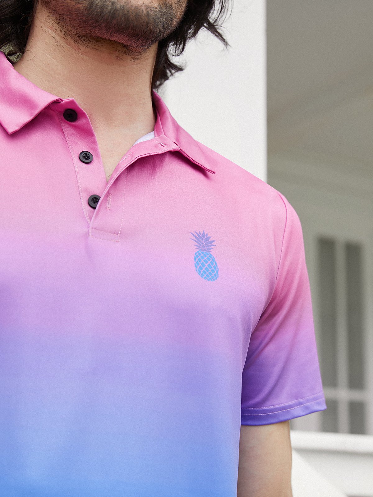 Absorbe la humedad Ombre Piña Golf Polo Camisa