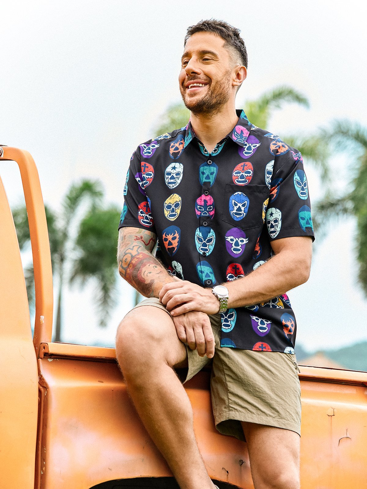 mexicano Cultura Pecho Bolsillo Manga Corta hawaiano Camisa