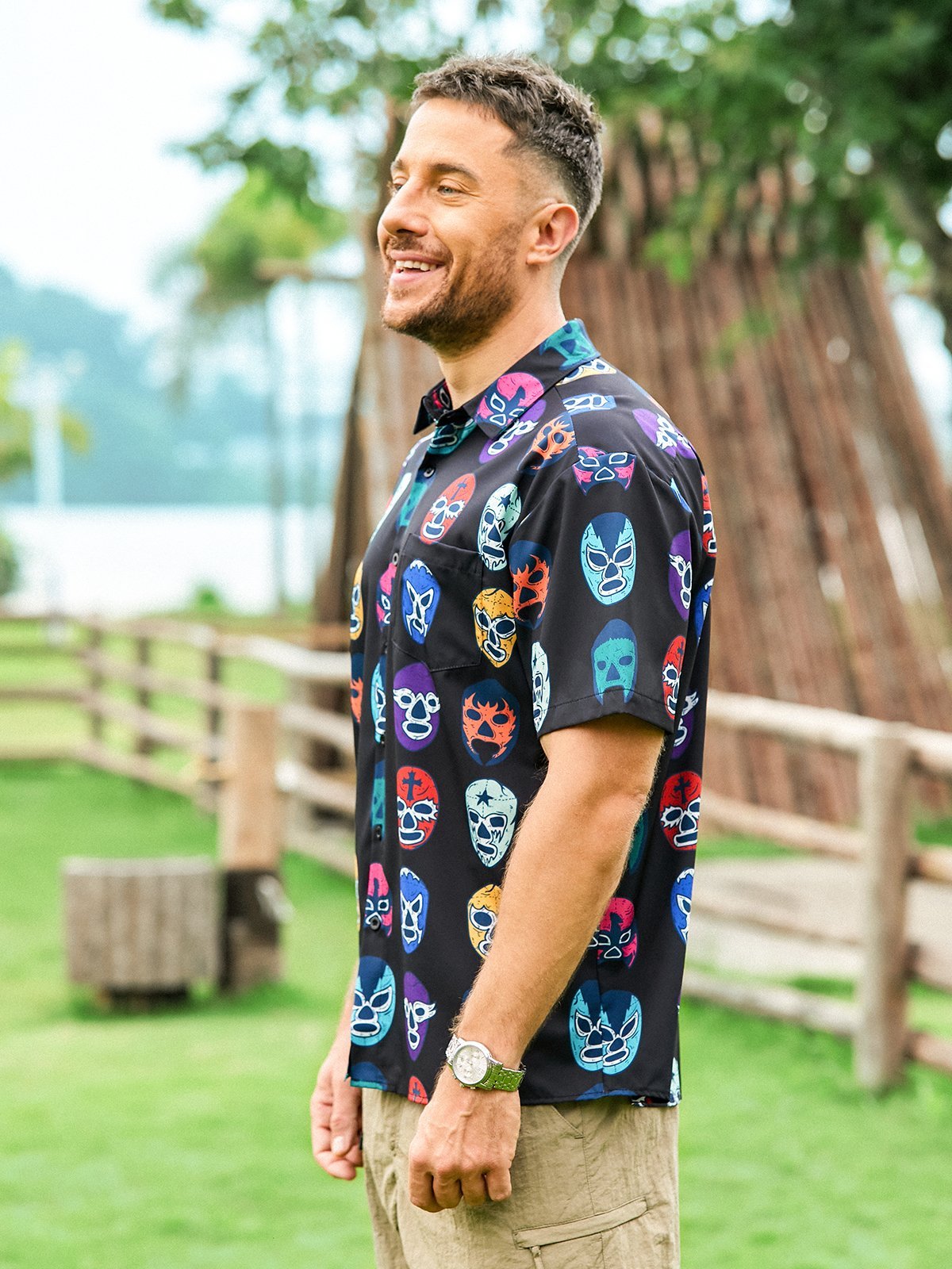 mexicano Cultura Pecho Bolsillo Manga Corta hawaiano Camisa
