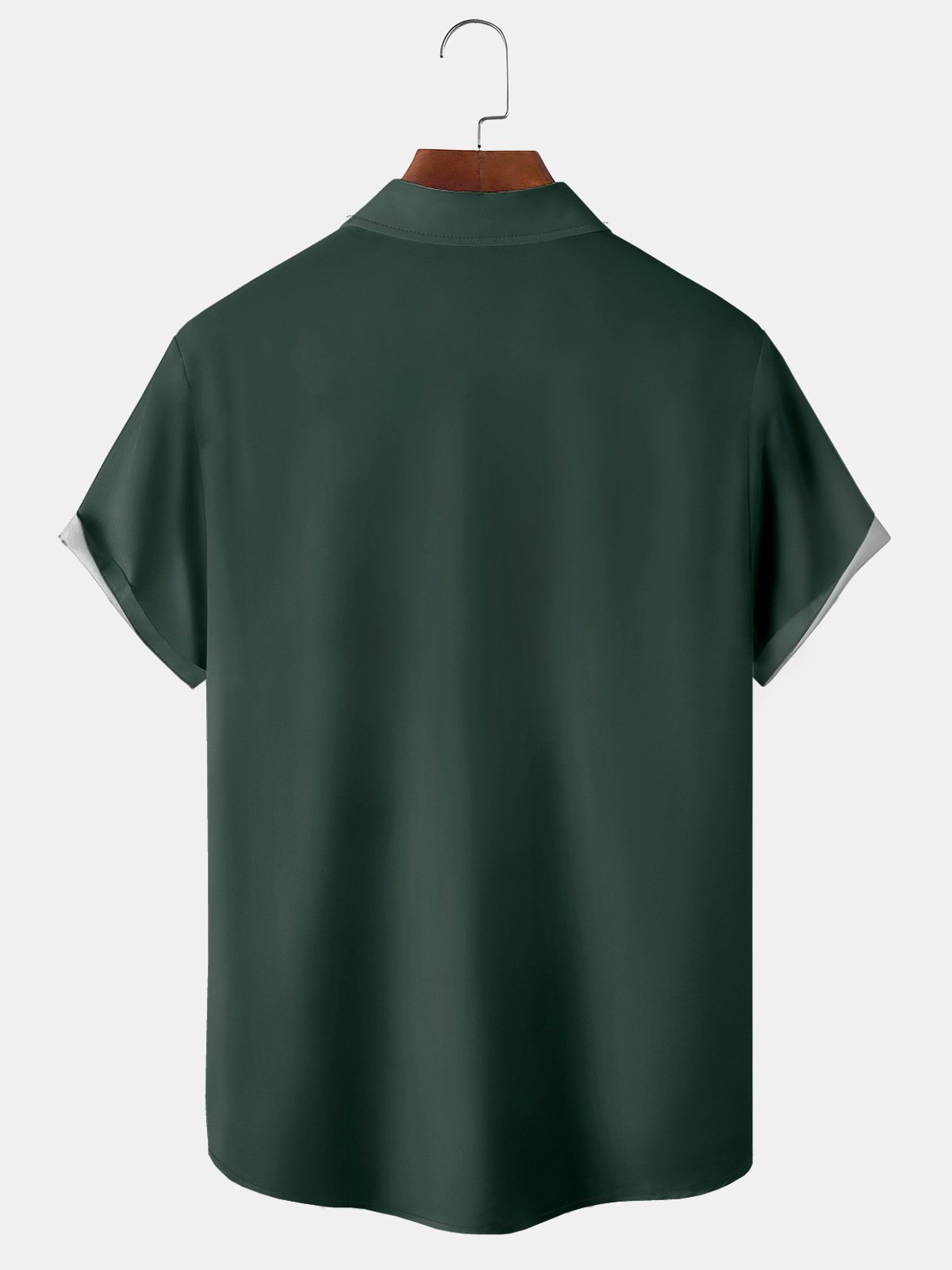 Geométrico Bloque de color Pecho Bolsillo Manga Corta Bolos Camisa