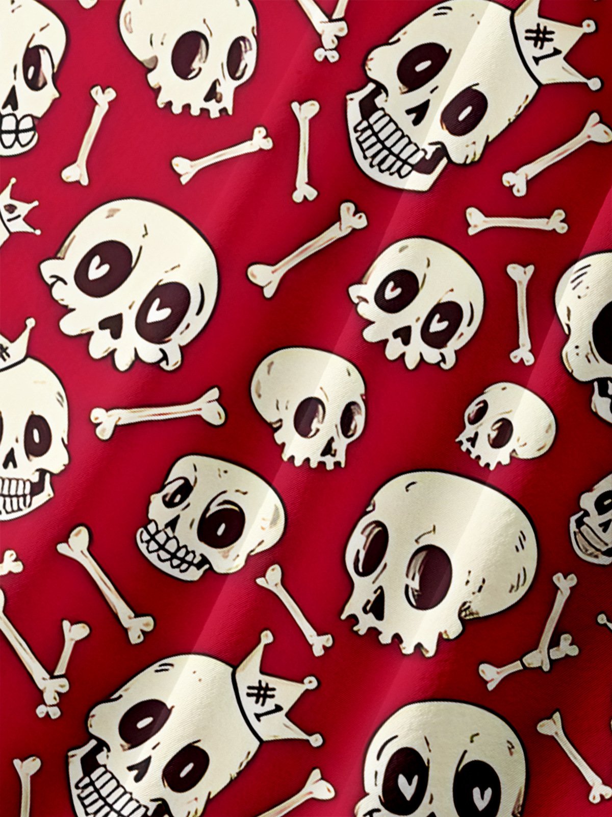 Craneo Pecho Bolsillo Manga Corta hawaiano Camisa