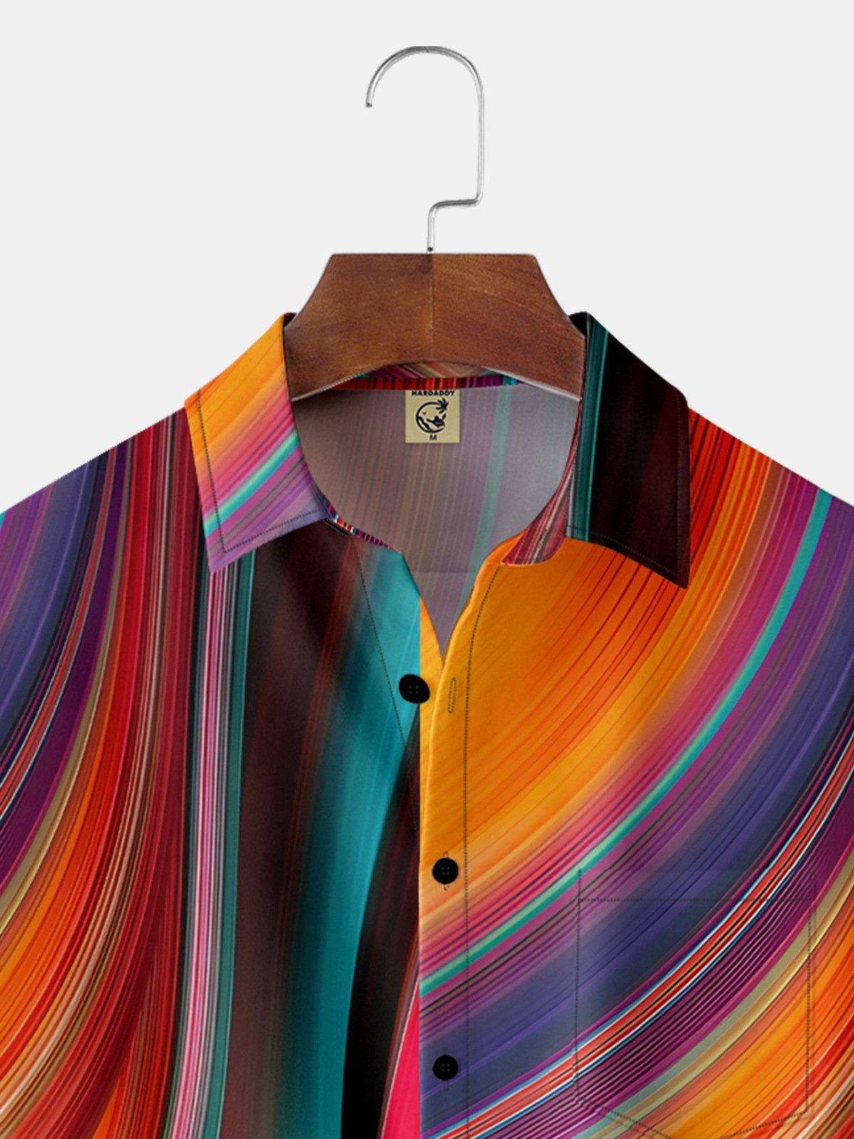 Bloque de color líneas Pecho Bolsillo Manga Corta Casual Camisa