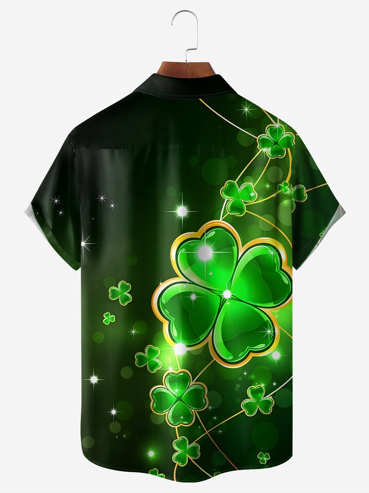 S t. Patrick's día Pecho Bolsillo Manga Corta Casual Camisa