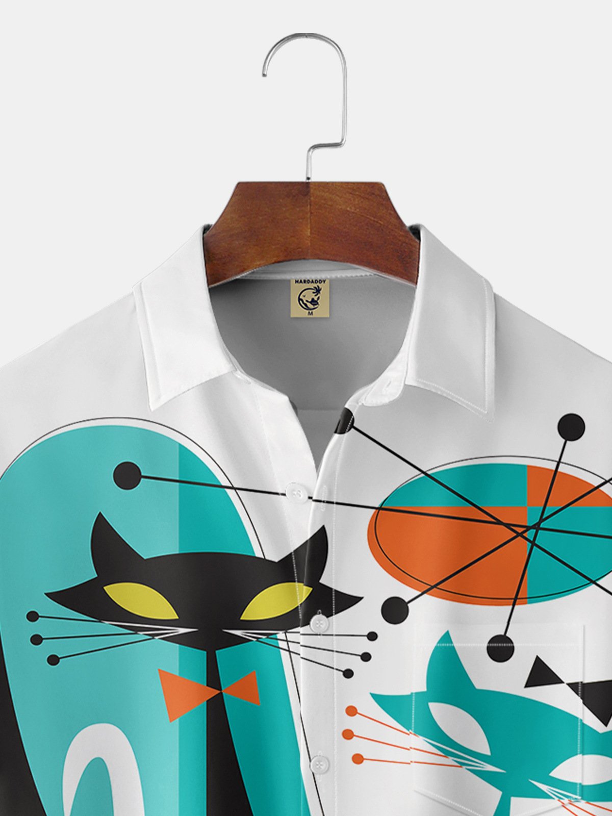 Abstracto Pecho Bolsillo Manga Corta hawaiano Camisa