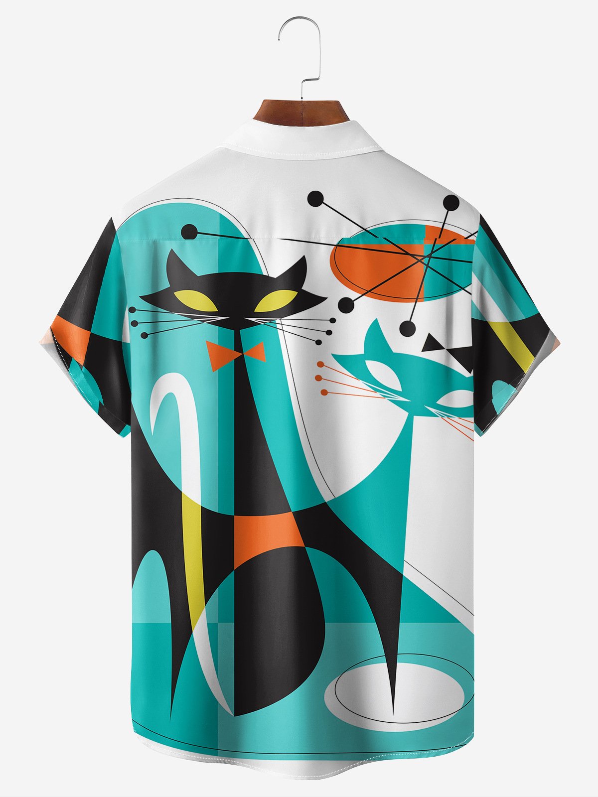Abstracto Pecho Bolsillo Manga Corta hawaiano Camisa