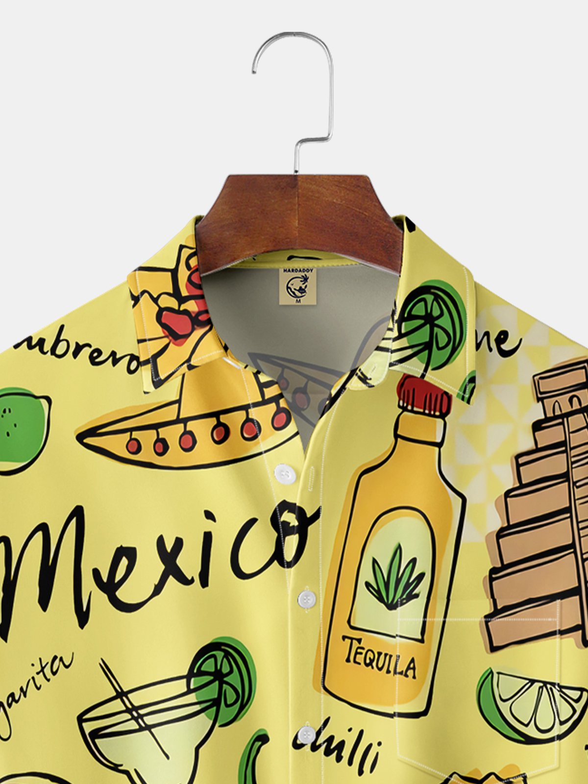 mexicano tacos Pecho Bolsillo Manga Corta hawaiano Camisa