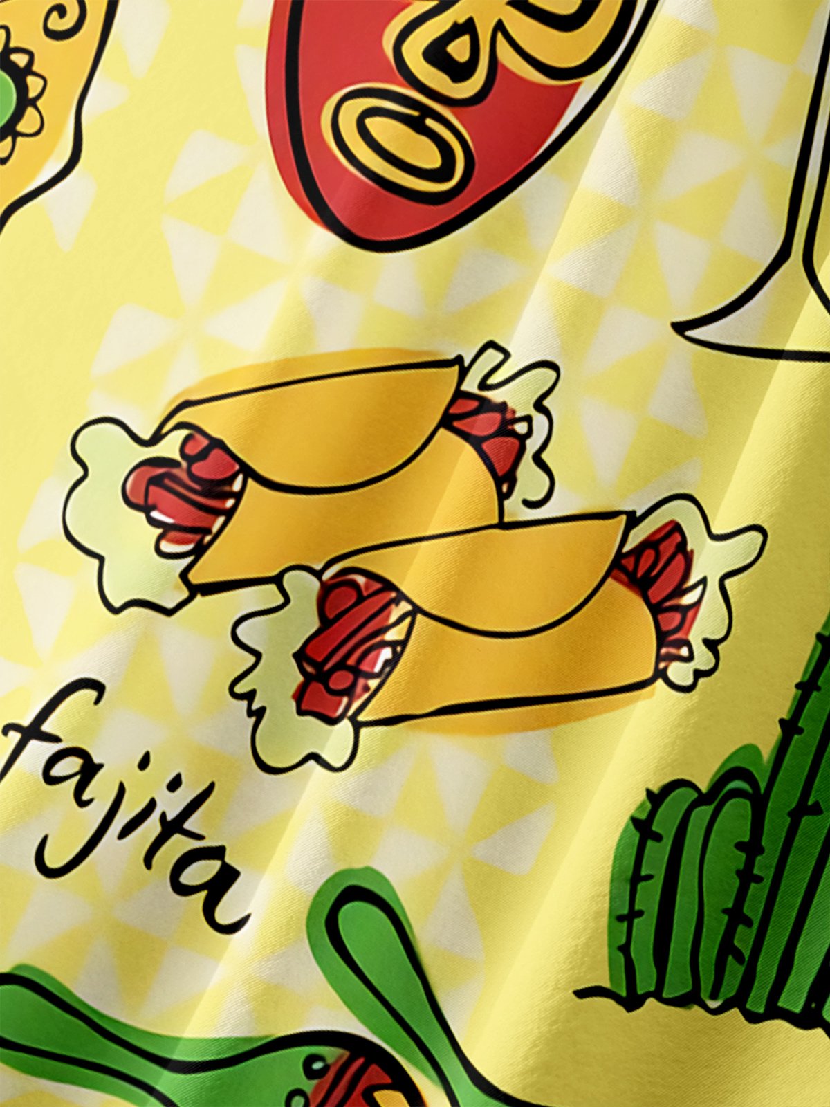 mexicano tacos Pecho Bolsillo Manga Corta hawaiano Camisa