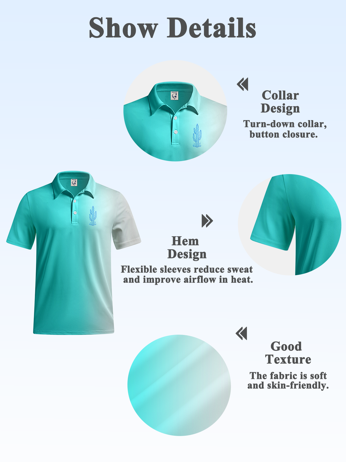 Absorbe la humedad Cactus Golf Polo Camisa