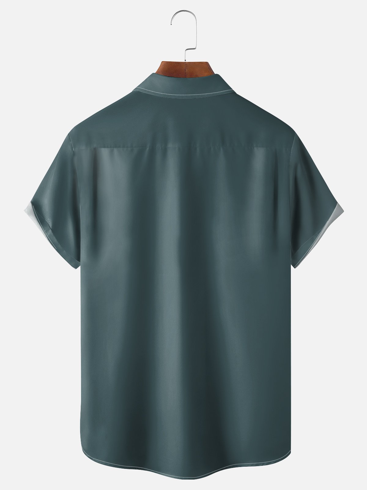 Gato Pecho Bolsillo Manga Corta Bolos Camisa