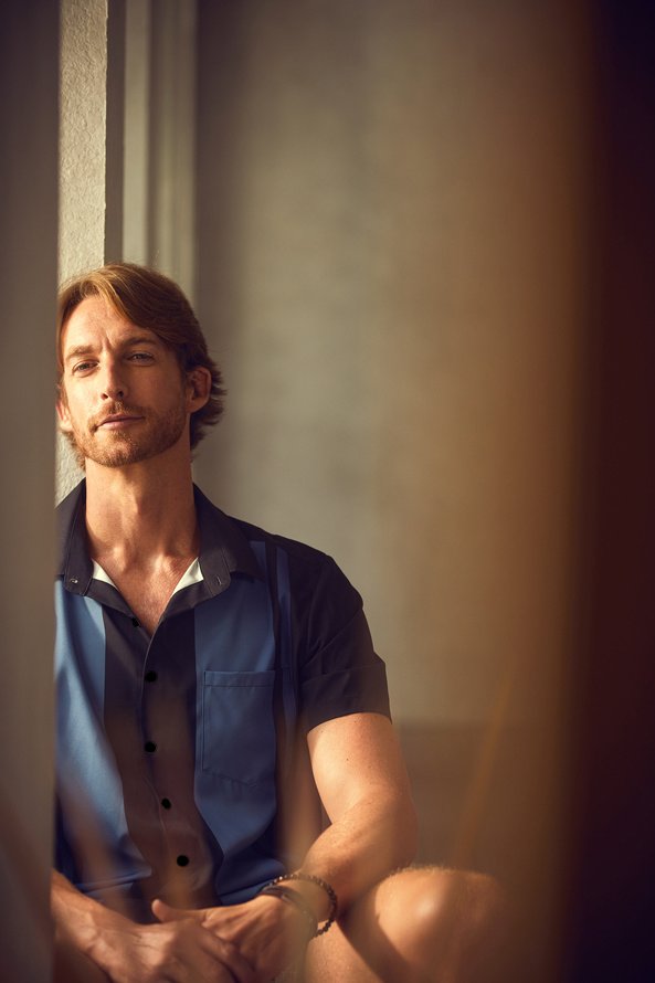 De Hombre Ombre Estampado Frente Botones Suave Respirable Pecho Bolsillo Casual Camisas De Bolos