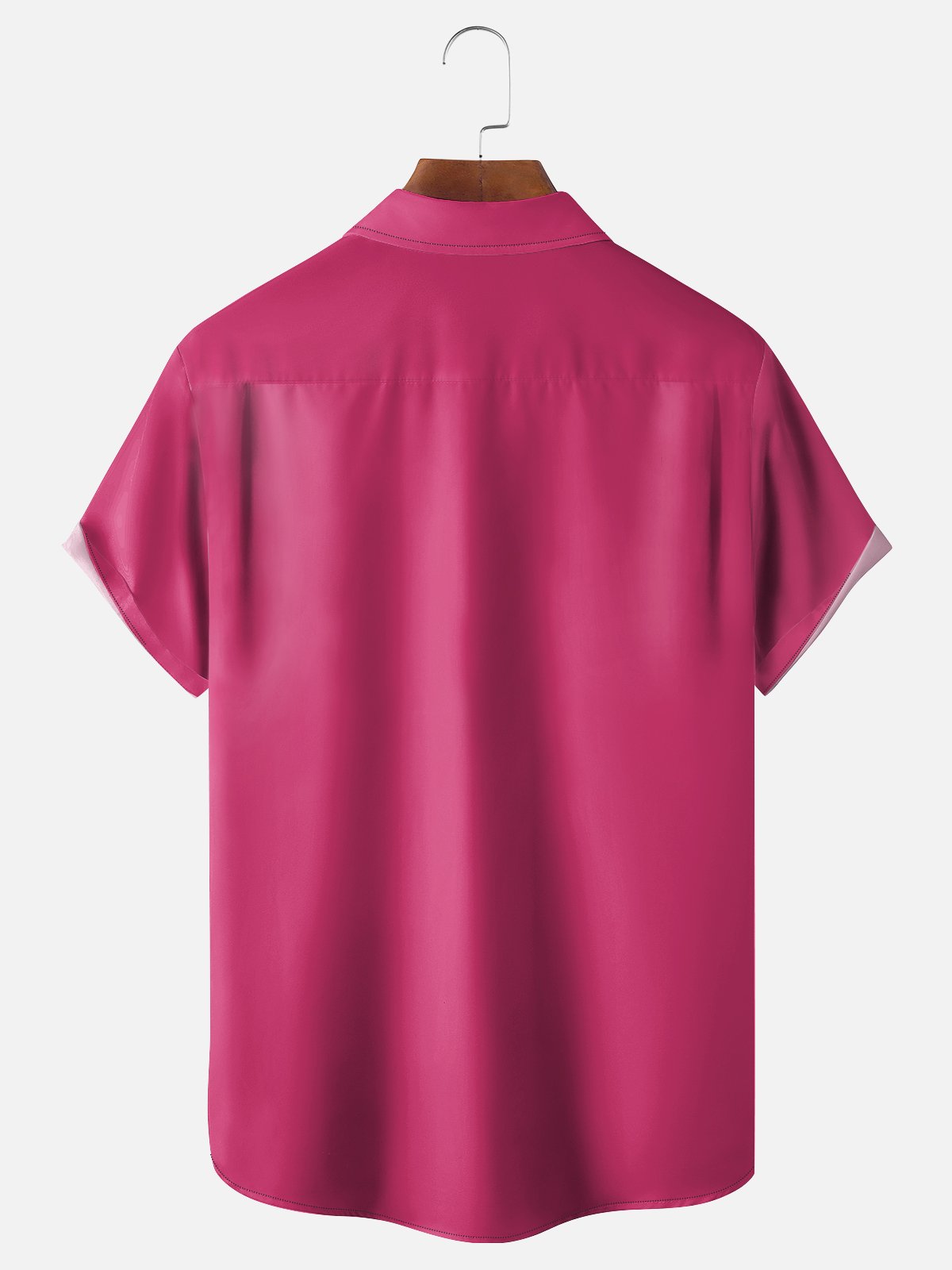 Flamenco Pecho Bolsillo Manga Corta Bolos Camisa