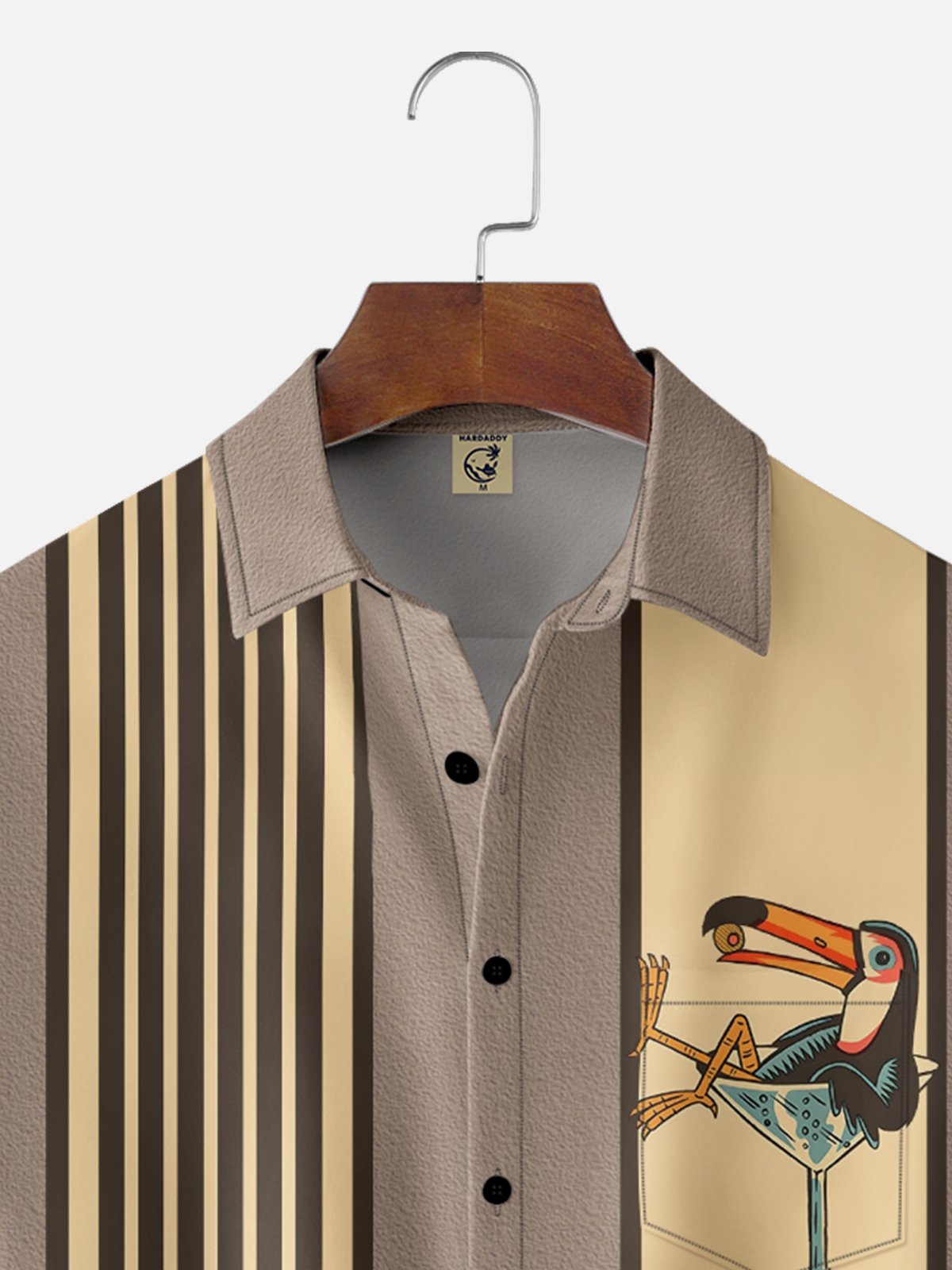 Animal Pecho Bolsillo Manga Corta Bolos Camisa