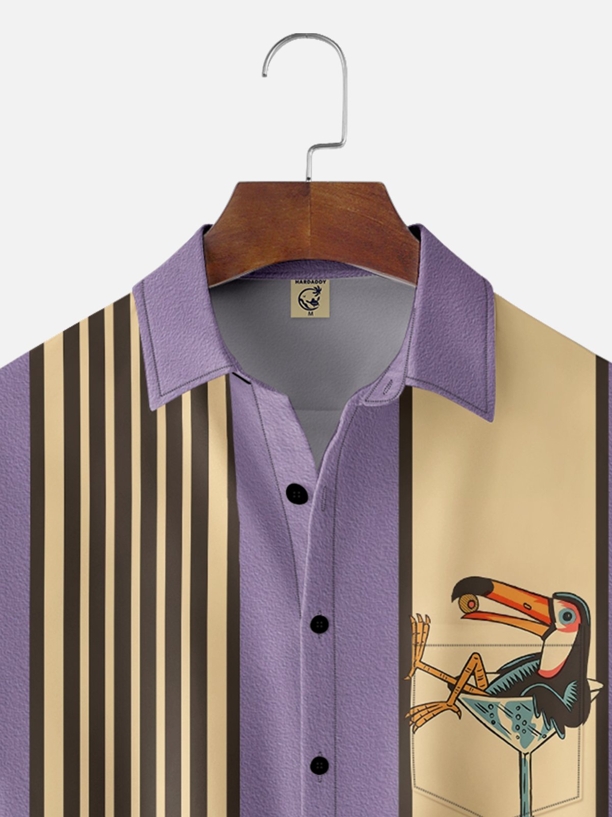 Animal Pecho Bolsillo Manga Corta Bolos Camisa