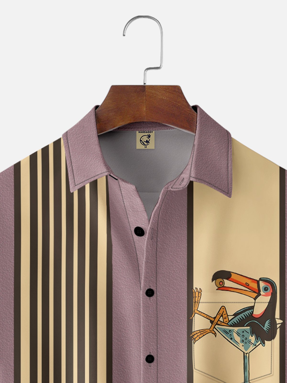 Animal Pecho Bolsillo Manga Corta Bolos Camisa