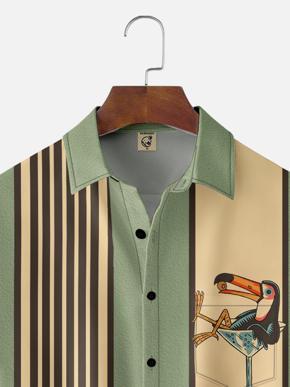 Animal Pecho Bolsillo Manga Corta Bolos Camisa