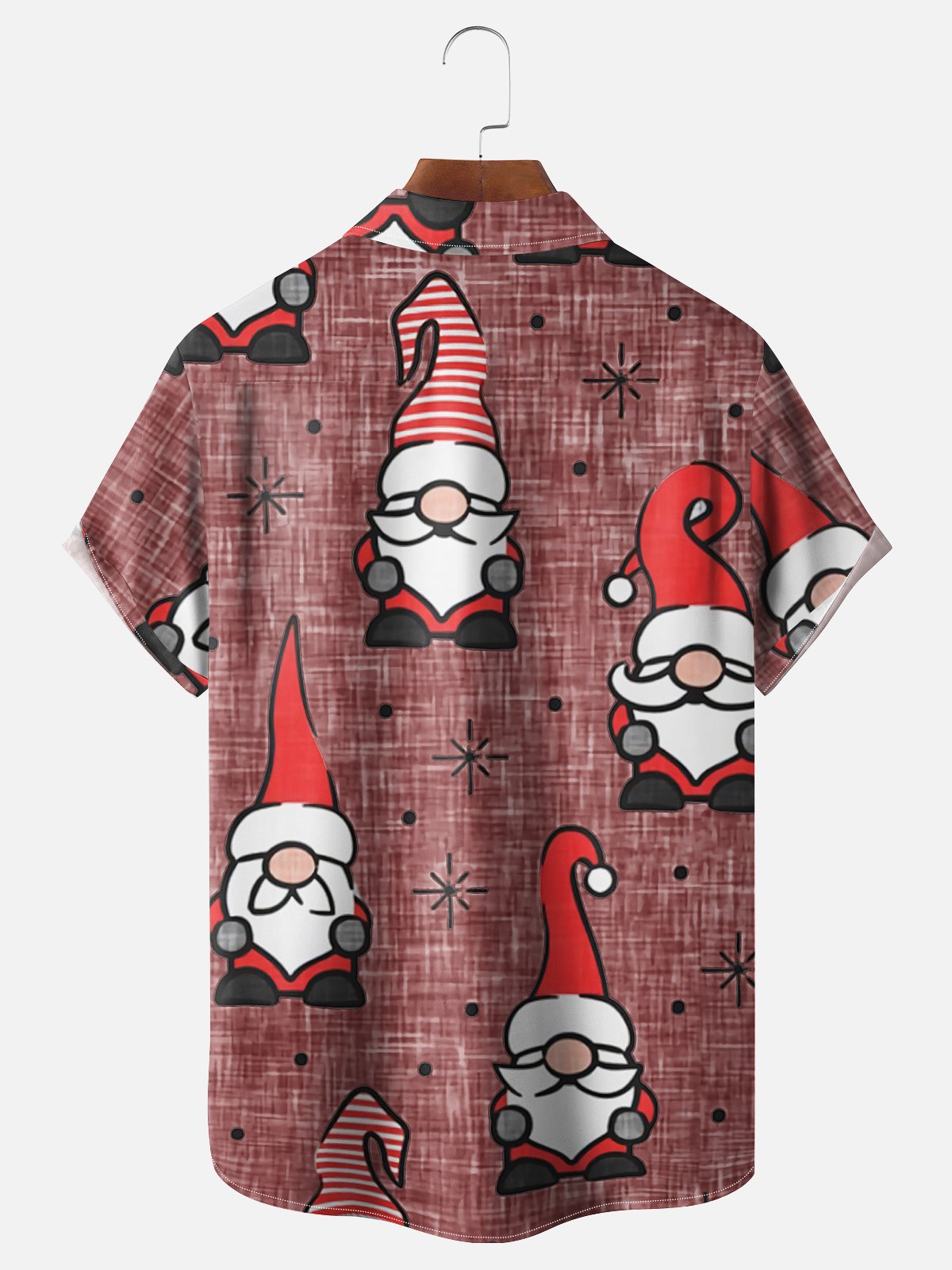 De Hombres Santa Estampado Casual Respirable Manga Corta Camisa