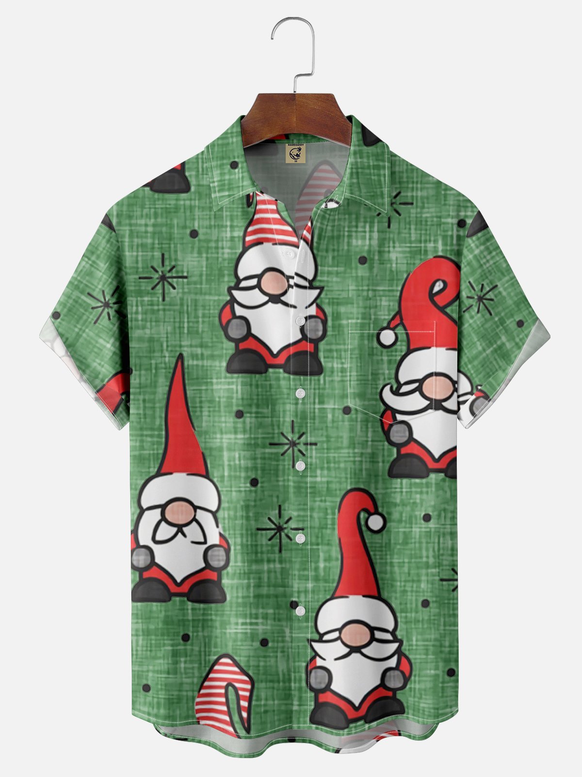 De Hombres Santa Estampado Casual Respirable Manga Corta Camisa