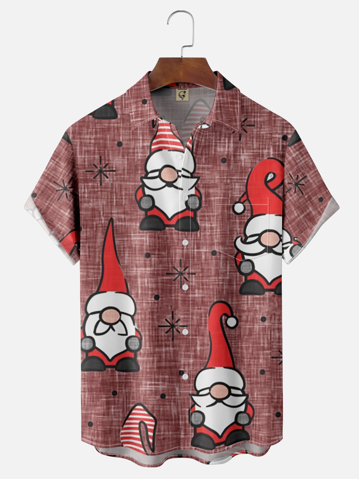 De Hombres Santa Estampado Casual Respirable Manga Corta Camisa