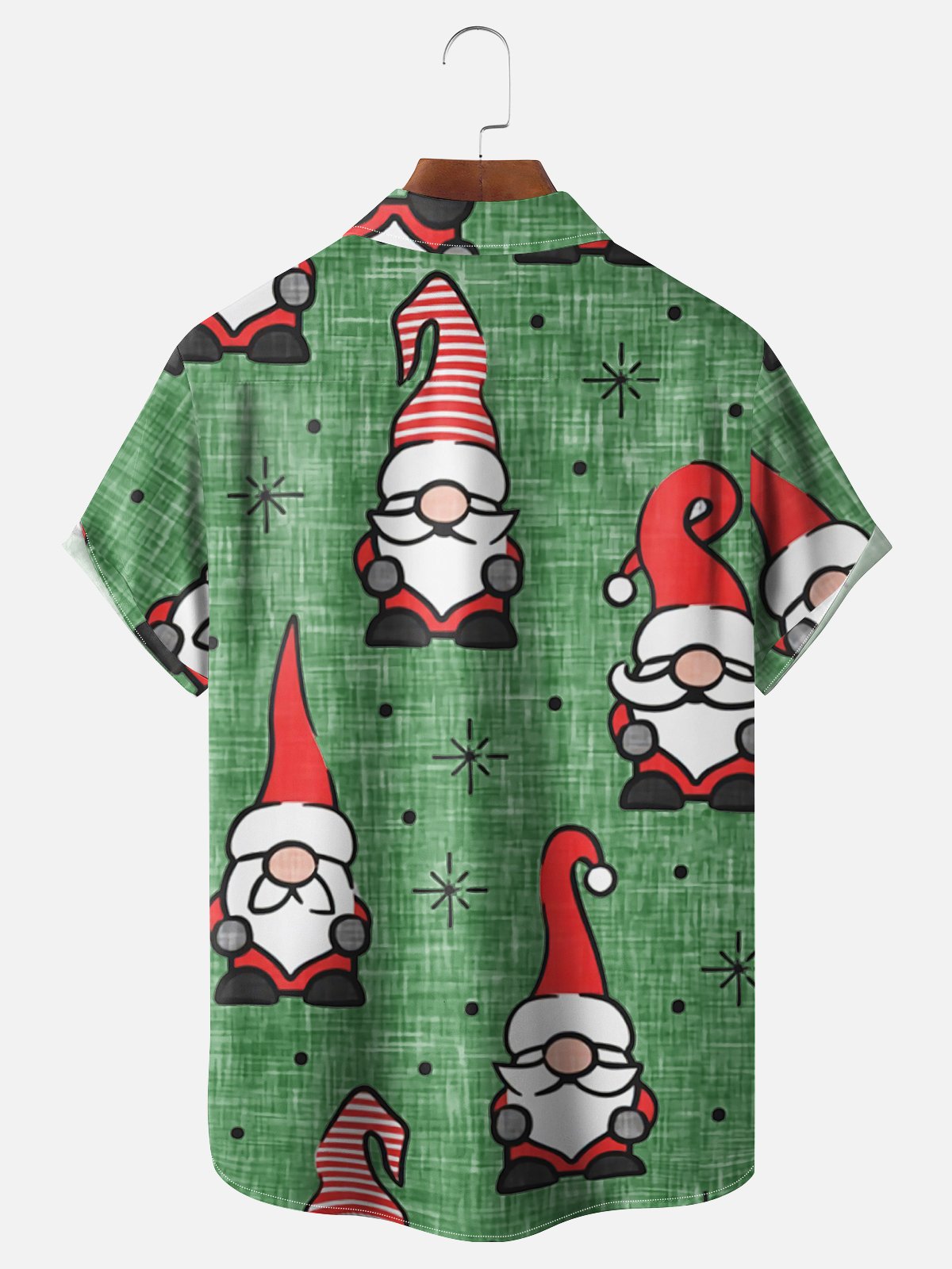 De Hombres Santa Estampado Casual Respirable Manga Corta Camisa