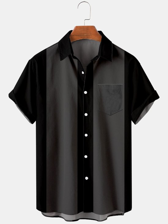 Hawaiano Retro De Hombres Casual Manga Corta Camisa