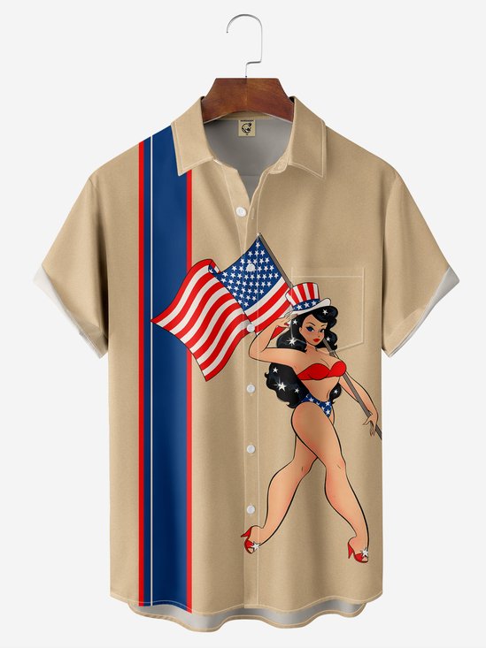 HARDADDY Grande Talla Americano Bolos Camisa By Alice Meow