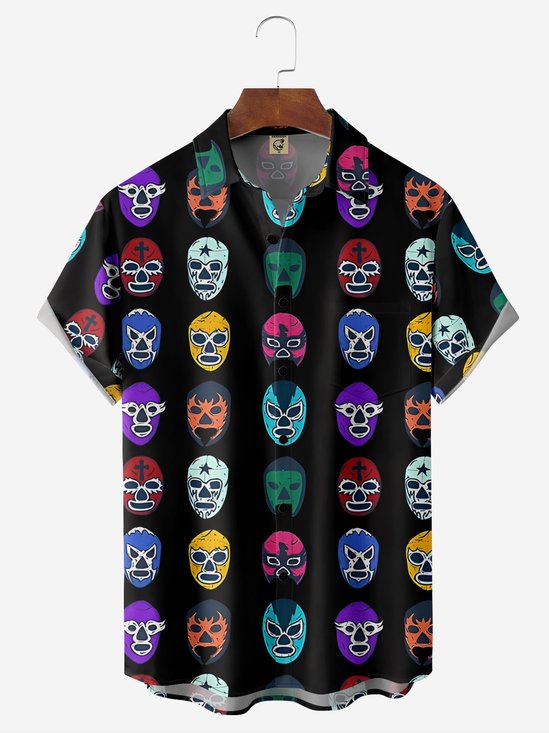 mexicano Cultura Pecho Bolsillo Manga Corta hawaiano Camisa