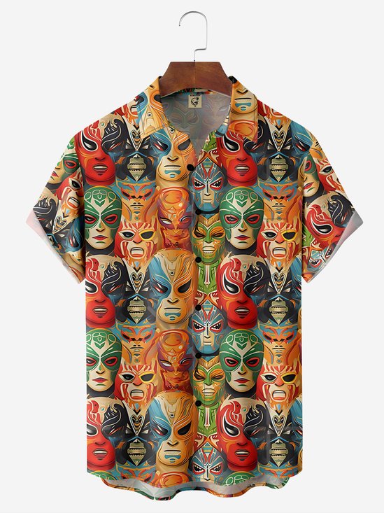 mexicano Cultura Pecho Bolsillo Manga Corta hawaiano Camisa