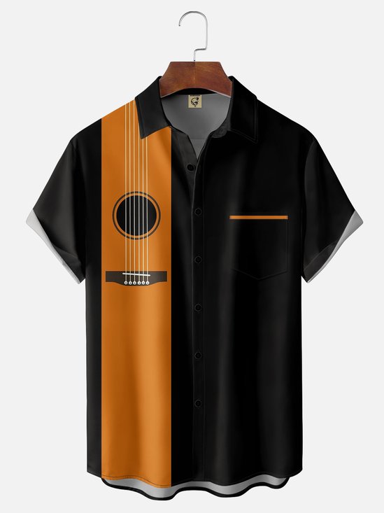 De Hombres Música Estampado Casual Manga Corta Hawaiano Camisa