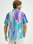 Gradiente Color Pecho Bolsillo Manga Corta Casual Camisa