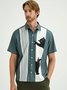 Gato Pecho Bolsillo Manga Corta Bolos Camisa
