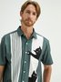 Gato Pecho Bolsillo Manga Corta Bolos Camisa