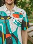 Abstracto Pecho Bolsillo Manga Corta hawaiano Camisa