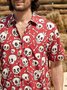 Craneo Pecho Bolsillo Manga Corta hawaiano Camisa