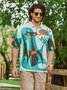Abstracto Pecho Bolsillo Manga Corta hawaiano Camisa