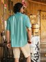 Animal Pecho Bolsillo Manga Corta Bolos Camisa