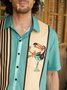 Animal Pecho Bolsillo Manga Corta Bolos Camisa