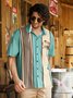 Animal Pecho Bolsillo Manga Corta Bolos Camisa
