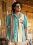 Animal Pecho Bolsillo Manga Corta Bolos Camisa