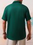Geométrico Bloque de color Pecho Bolsillo Manga Corta Bolos Camisa