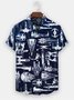 De Hombre Estrella Guerras Aeroespaciales Máquina Estampado Casual Respirable Manga Corta Hawaiano Camisa