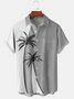 de hombres Árbol de coco Bloque de color Estampado Casual Respirable hawaiano Manga Corta Camisa con Bolsillos