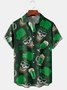 Craneo cerveza Pecho Bolsillo Manga Corta Camisa
