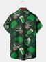Craneo cerveza Pecho Bolsillo Manga Corta Camisa