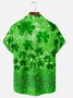 S t. Patrick's día tiburón Pecho Bolsillo Manga Corta Casual Camisa