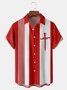 Pascua de Resurrección Cruzado Pecho Bolsillo Manga Corta Casual  Camisa