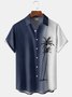 De Hombres Gradiente Árbol Estampado Casual Respirable Hawaiano Manga Corta Camisa