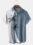 de hombres Árbol de coco Bloque de color Estampado Casual Respirable hawaiano Manga Corta Camisa con Bolsillos