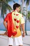 S t Enamorado's día Corazón Pecho Bolsillo Manga Corta Camisa